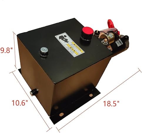 Hydraulic Power Unit for Dump Trailer Car Lifting Platforms, 2200PSI 12V DC Hydraulic Station Pump, Single Acting,1.2 kW, 8 Quart+Remote