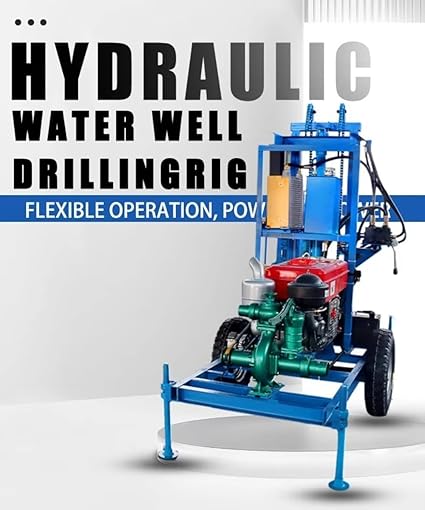 Portable Water Well Drilling Rig, 200m Depth Capacity, Steel Frame, Customizable Drill Bit, Mini Hydraulic Borehole Drill for Small Residential Wells, Compact and Efficient Powered Drilling Machine