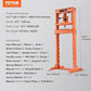 VEVOR Hydraulic Shop Press, 12 Ton/26000lbs, H-Frame, 4-Hold Adjustable Height, with Movable Plates, for Garage or Professional Users, Orange