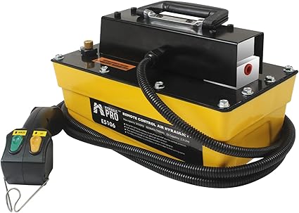 10,000 PSI Air Hydraulic Pump with 9.8 ft Remote Control, 2.3L Reservoir, NPT 3/8" Oil Outlet, NPT 1/4" Inlet, for Auto Body Frame Machines, Hydraulic Press