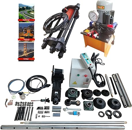 100T 110V Crawler Pin Dismantling Machine, Excavator Pressing Sleeve Pressing Chain Integrated Machine, with 110V Portable Line Boring and Welding Machine KIT for Excavator Maintenance