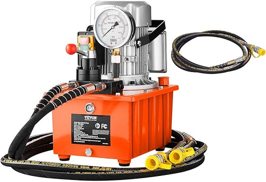 VEVOR Electric Hydraulic Pump Double Acting Manual Valve, Orange