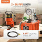 VEVOR 10000 PSI 750W 110V, 488 in³/8L Capacity, Single Acting Solenoid Valve, Electric Driven Hydraulic Pump Power Pack Unit with Pedal Switch for Punching/Bending/Jack Machine, Orange